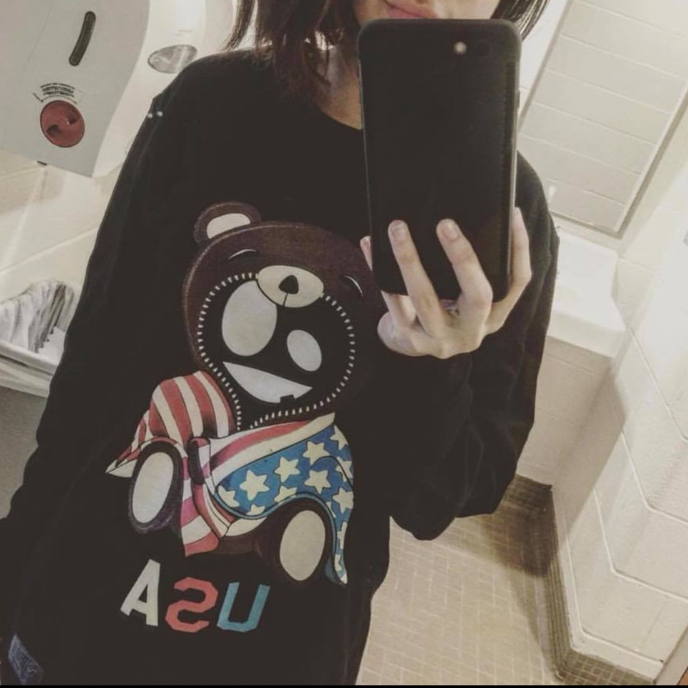 Entree LS “USA” Teddy Bear Crew Neck Sweatshirt